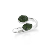 moldavite stackable bezel-set ring